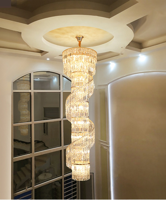 Luxury crystal chandelier duplex building hollow living room lamp large chandelier(WH-NC-91)