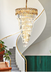 LED Spiral Luxury Crystal Golden Big Chandelier Duplex Building european crystal chandeliers(WH-NC-94)
