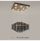 Modern Luxury Chandelier Smoky Gray Crystal Lamp Creative Indoor Hanging staircase chandelier(WH-NC-98)
