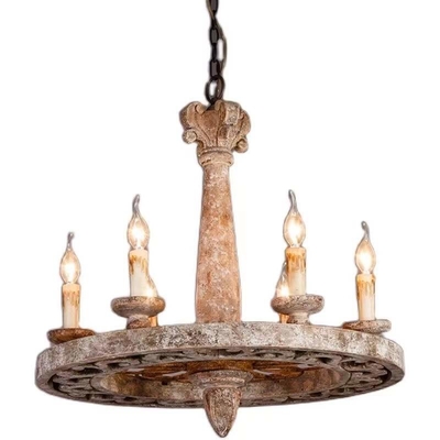 America cottage Farmhouse vintage wheel wooden chandelier woodern lamp(WH-CI-115)