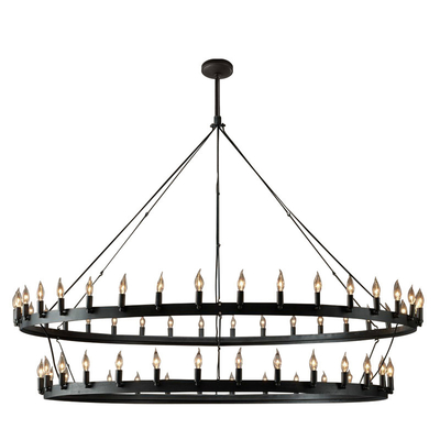 Wrought iron Chandelier art retro industrial Black LOFT restaurant bar clothing candle Chandelier(WH-CI-116)