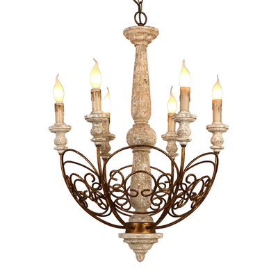 Loft chandelier antique lighting suspension lustre wooden art deco Wooden Chandelier(WH-CI-117)