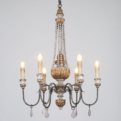 Wood chandeliers lighting french bedroom suspended lights(WH-CI-118)