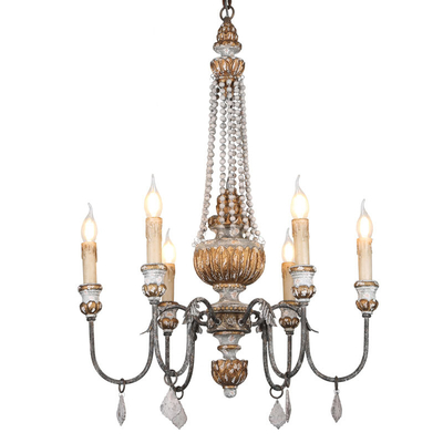 Wood chandeliers lighting french bedroom suspended lights(WH-CI-118)