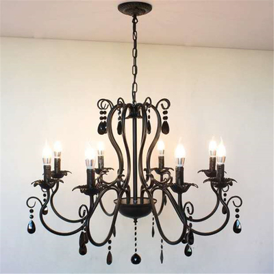 Bedroom Crystal Chandelier Hanging Lamp Indoor Black Chandlier(WH-CI-122)