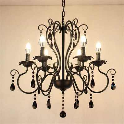 Bedroom Crystal Chandelier Hanging Lamp Indoor Black Chandlier(WH-CI-122)