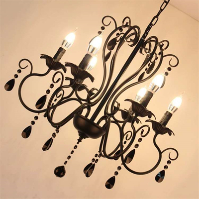 Bedroom Crystal Chandelier Hanging Lamp Indoor Black Chandlier(WH-CI-122)