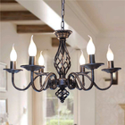 Black Wronght Iron Chandelier Living room Farmhouse Kitchen Frech Country Chandelier(WH-CI-132)