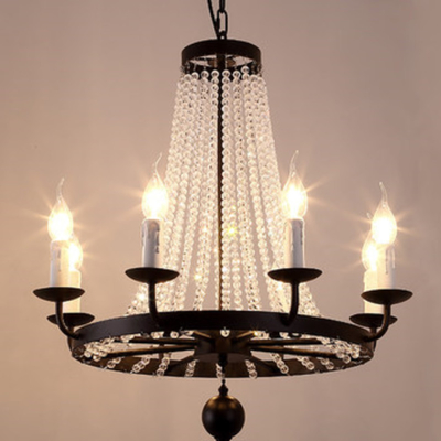 Vintage Elegant Black Crystal Chandelier Lustre Crystal Lighting(WH-CI-141）