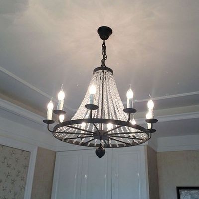 Vintage Elegant Black Crystal Chandelier Lustre Crystal Lighting(WH-CI-141）