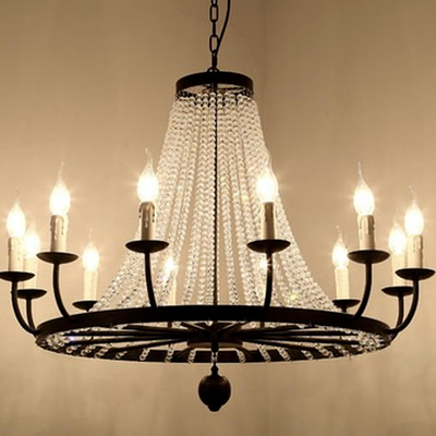 Vintage Elegant Black Crystal Chandelier Lustre Crystal Lighting(WH-CI-141）