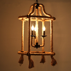 Hemp Rope Vintage Industrial Pendant Lamp Loft Dining Room industrial chandelier(WH-CI-144)