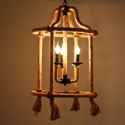 Rope Vintage Industrial Pendant Lamp Loft Dining Room industrial chandelier(WH-CI-144)