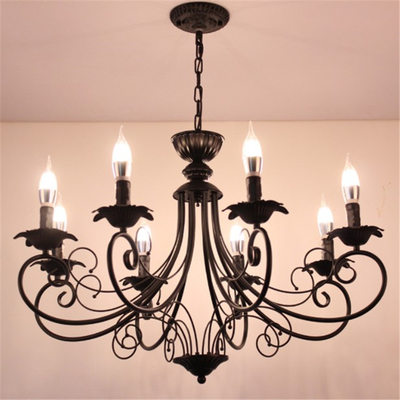 Vintage Loft Retro Chandelier Beige Black Color Vintage lustre American Candle Chandelier(WH-CI-146)