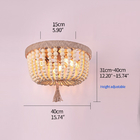 Retro round E27 LED adjustable height wooden bead ceiling chandelier lamp(WH-CI-147)