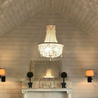 Vintage White Wood beaded chandelier for the kitchen foyer chandelier(WH-CI-149)