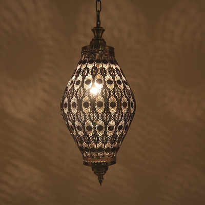 Metal Hollow Hanging Light Morocco Exotic Pendant Light for Turkish Southeast Asia Cloth Shop Light(WH-DC-20)