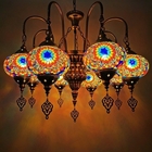 Colorful pendant lamp with handmade glass lampshade southeast antique turkish hanging lamp（WH-DC-28)