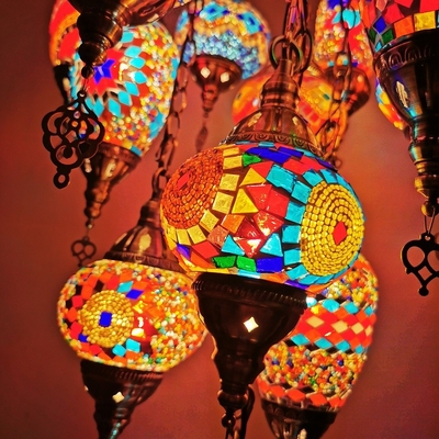 Moroccan Turkish Style Retro Vintage Pendant Light E27 Base Mediterranean Large Chandelier(WH-DC-35)