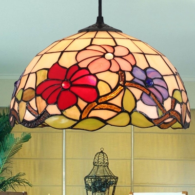 Mediterranean Tiffany Stained Glass Pendant Lights Vintage Hanging Lamp（WH-TF-22)