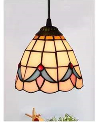 Retro Pendant Lights Stained Glass Lighting Mediterranean Hanging Lamp(WH-TF-23)