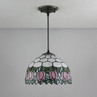 Vintage Tiffany Pendant Lights Mediterranean Baroque Stained Glass Hanging Lamp(WH-TF-25)