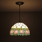 Vintage Tiffany Pendant Lights Mediterranean Baroque Stained Glass Hanging Lamp(WH-TF-25)