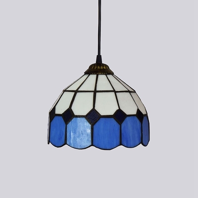 European retro luxury chandelier colorful glass beads Tiffany handmade art blue pendant light(WH-TF-27)