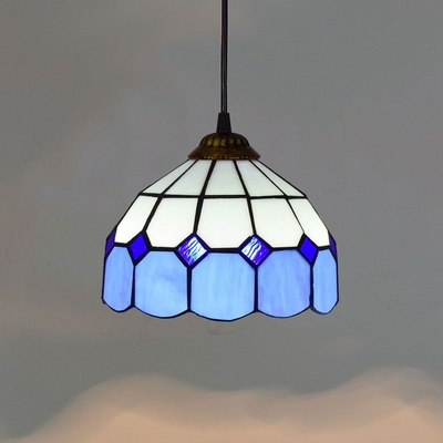 European retro luxury chandelier colorful glass beads Tiffany handmade art blue pendant light(WH-TF-27)