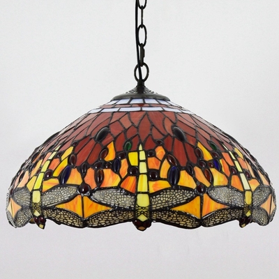 Vintage Red Dragonfly restaurant chandelier Tiffany stained glass Blue Chandelier(WH-TF-30)