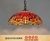 Vintage Red Dragonfly restaurant chandelier Tiffany stained glass Blue Chandelier(WH-TF-30)