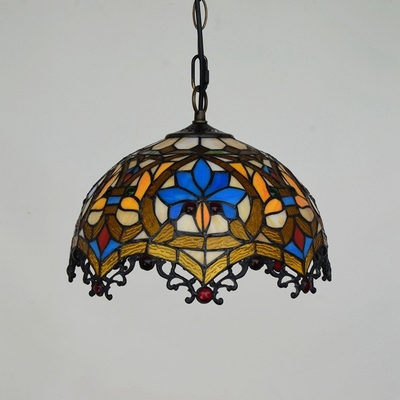 European creative Tiffany colored glass retro restaurant Art Decor Chandelier(WH-TF-31)