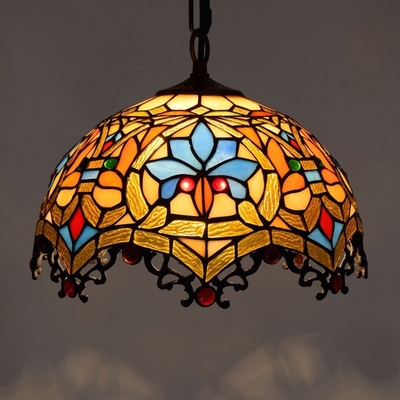 European creative Tiffany colored glass retro restaurant Art Decor Chandelier(WH-TF-31)