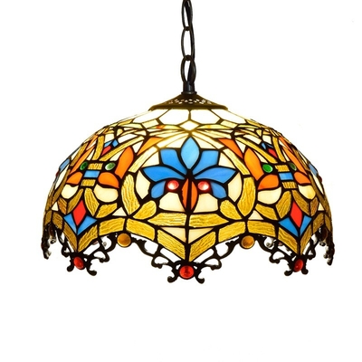 European creative Tiffany colored glass retro restaurant Art Decor Chandelier(WH-TF-31)