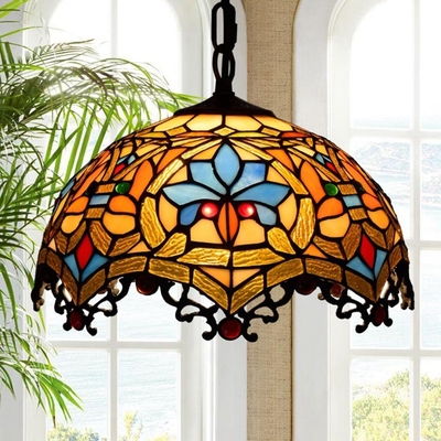 European creative Tiffany colored glass retro restaurant Art Decor Chandelier(WH-TF-31)