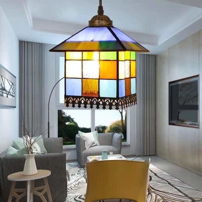 European Orchid Chandelier Tiffany Style Dining Room Study Kitchen Stained Glass Chandelier(WH-TF-26)