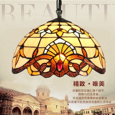 European retro creative Tiffany stained glass chandelier living room dining room industrial lamp(WH-TF-32)