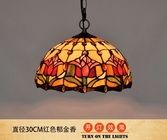 12 inch red bar restaurant stained glass chandelier American Tiffany lamp(WH-TF-34)