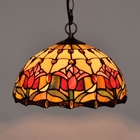 12 inch red bar restaurant stained glass chandelier American Tiffany lamp(WH-TF-34)