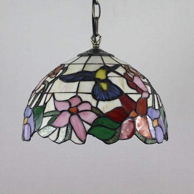 Tiffany creative decor Tiffany colored glass restaurant chandelier European retro bird lamp(WH-TF-36)