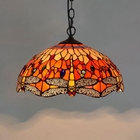 American creativity Tiffany stained glass lamp living room restaurant retro bar lamp Red Dragonfly Chandelier(WH-TF-37)
