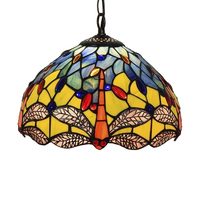 30CM Goldfish Table Big Droplight Tiffany Retro Living Room Glass Lighting（WH-TF-45）