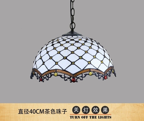 European retro creative Tiffany stained glass restaurant bedroom single glass pendant lighting(WH-TF-51)