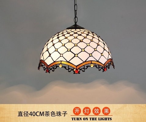 European retro creative Tiffany stained glass restaurant bedroom single glass pendant lighting(WH-TF-51)