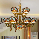 Retro Tiffany Stained Glass 3 Lights Pendant Lamp Roundbar lustre salon(WH-TF-52)