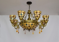 European retro creative Tiffany stained glass living room restaurant yellow chandelier(WH-TF-60)