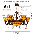 European retro creative Tiffany stained glass living room restaurant yellow chandelier(WH-TF-60)