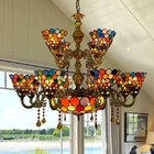 Vintage Hotel Bar Club Tiffany colorful art multi Color Rustic soft chandelier(WH-TF-62)