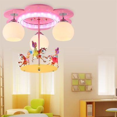 Modern Pink Ceiling Lights Deco Living Room Children Cartoon Princess Chandelier(WH-MA-154)