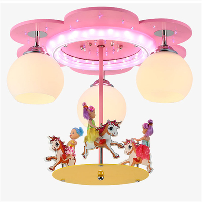 Modern Pink Ceiling Lights Deco Living Room Children Cartoon Princess Chandelier(WH-MA-154)